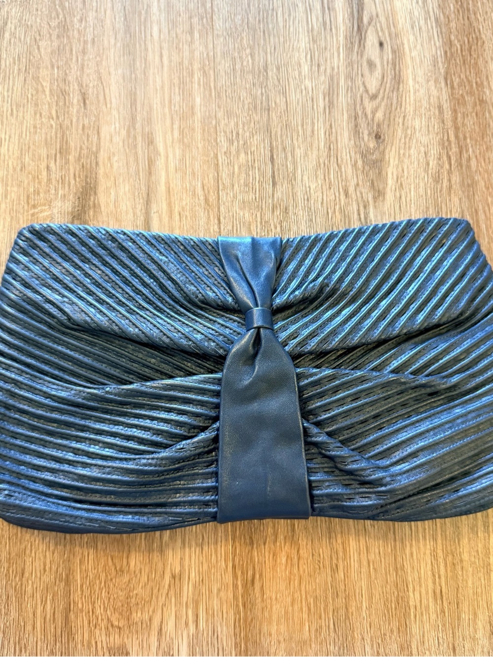 Morris Moskowitz Vintage Leather Blue Navy Clutch Bag Shoulder Large Classic